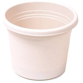 Planter & Saucer, Plastic, Tan, 20-In.