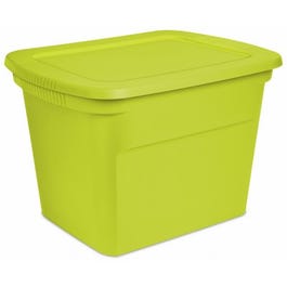 Storage Tote, Lime Green, 18-Gallons