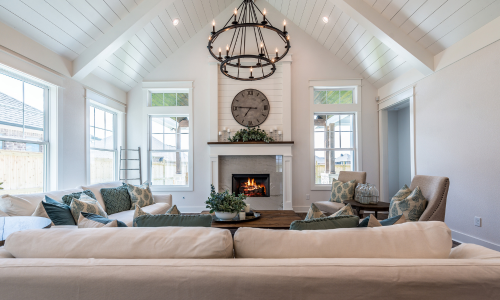 Millwork decorating a living room