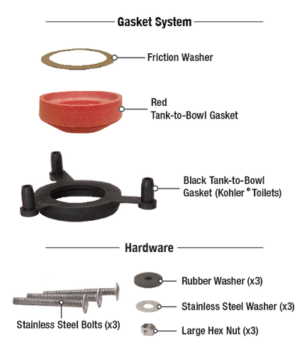 Fluidmaster 2602G-008 Universal Tank-To-Bowl Gasket System